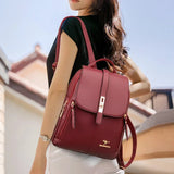 Large Capacity Leather Backpack