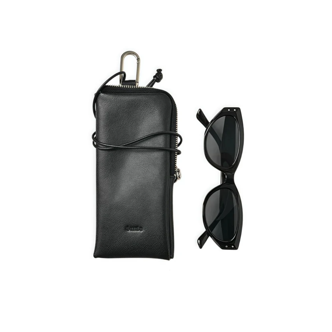 Soft Leather Zip Glasses Pouch