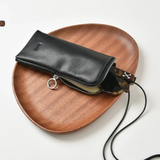 Soft Leather Zip Glasses Pouch