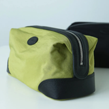 Leather-Nylon Travel Wash Bag