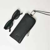 Soft Leather Zip Glasses Pouch