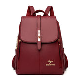Large Capacity Leather Backpack