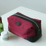 Leather-Nylon Travel Wash Bag
