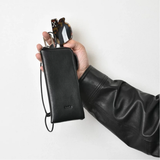 Soft Leather Zip Glasses Pouch
