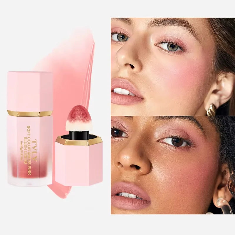 3-Color Matte Liquid Blush with Sponge