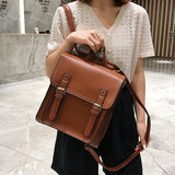 Vintage PU Leather Backpack