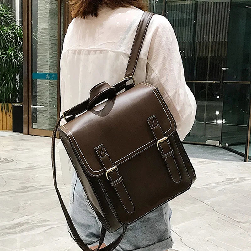 Vintage PU Leather Backpack