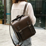 Vintage PU Leather Backpack