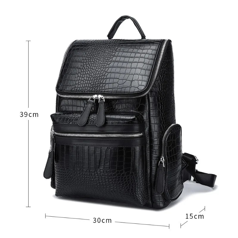 Men’s PU Leather Laptop Backpack