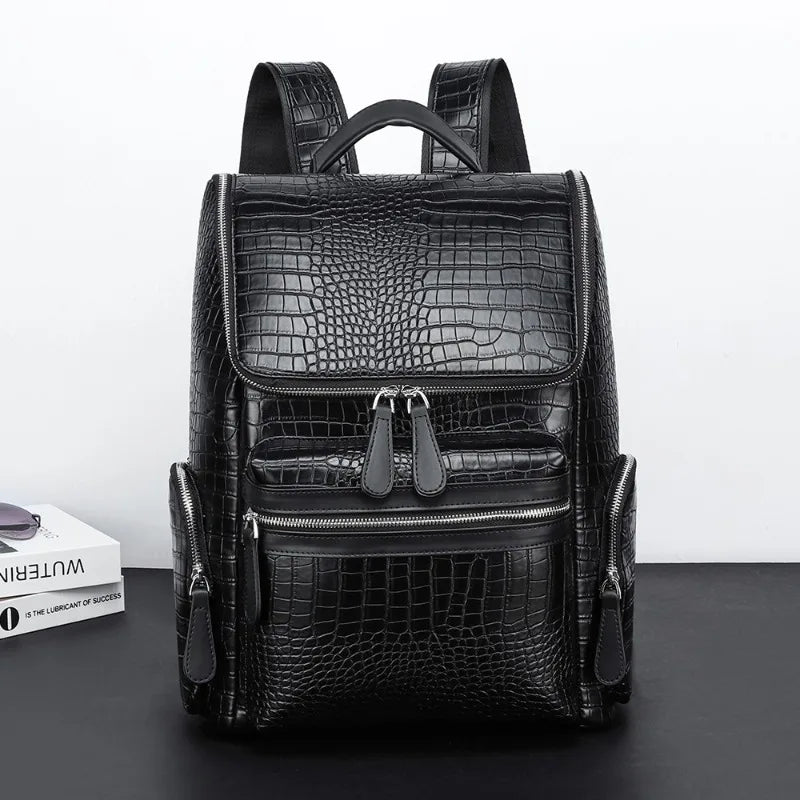 Men’s PU Leather Laptop Backpack