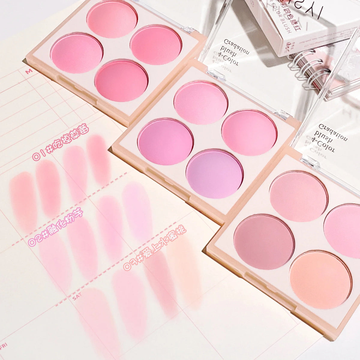 Vibrant Girl 4-Color Matte Blush Palette