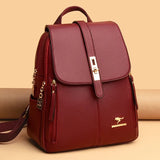 Large Capacity Leather Backpack